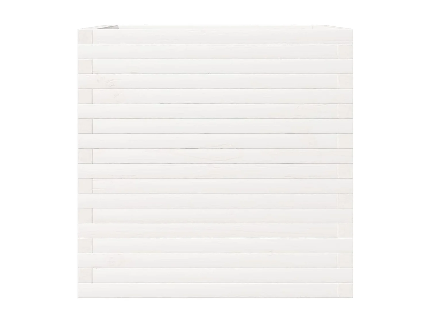 Jardinière blanc 70x70x68,5 cm bois de pin massif