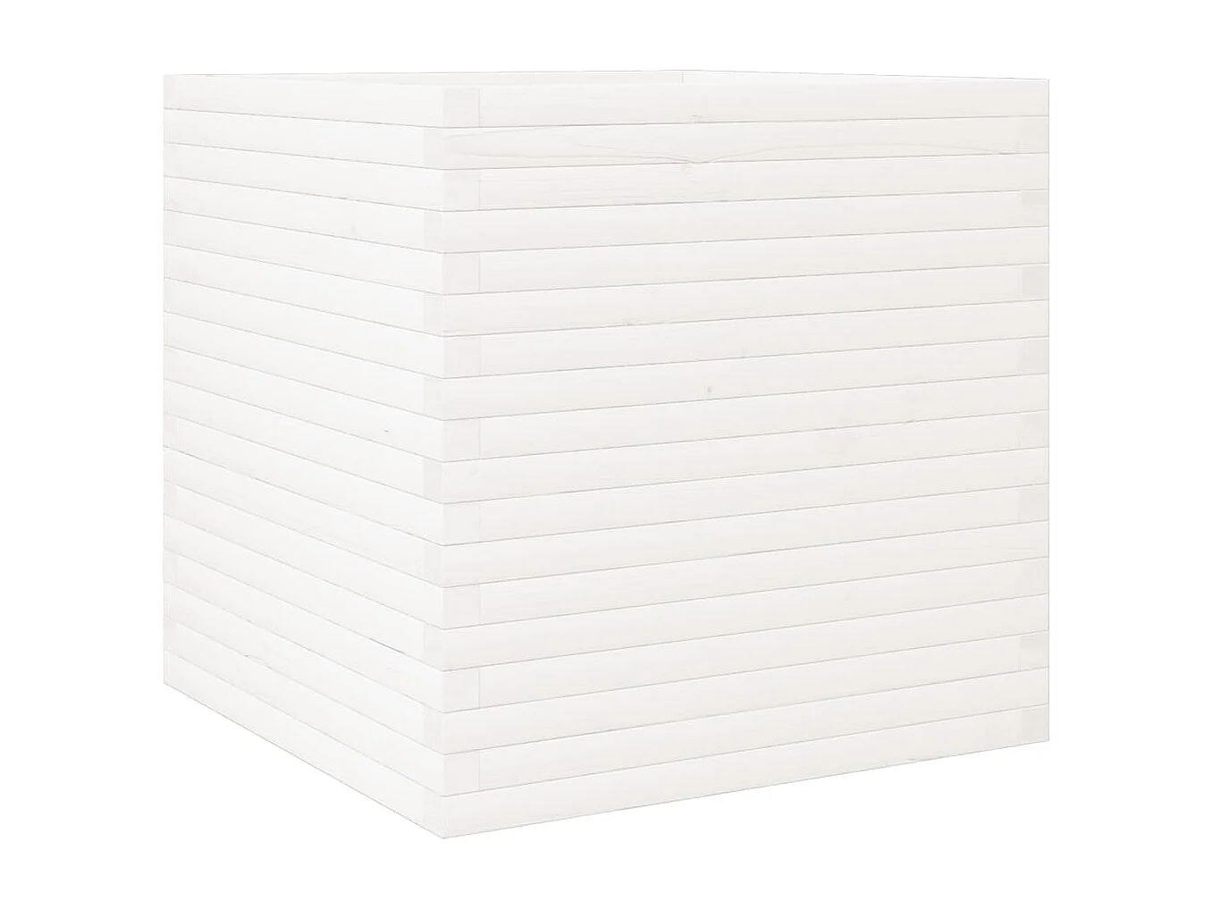 Jardinière blanc 70x70x68,5 cm bois de pin massif