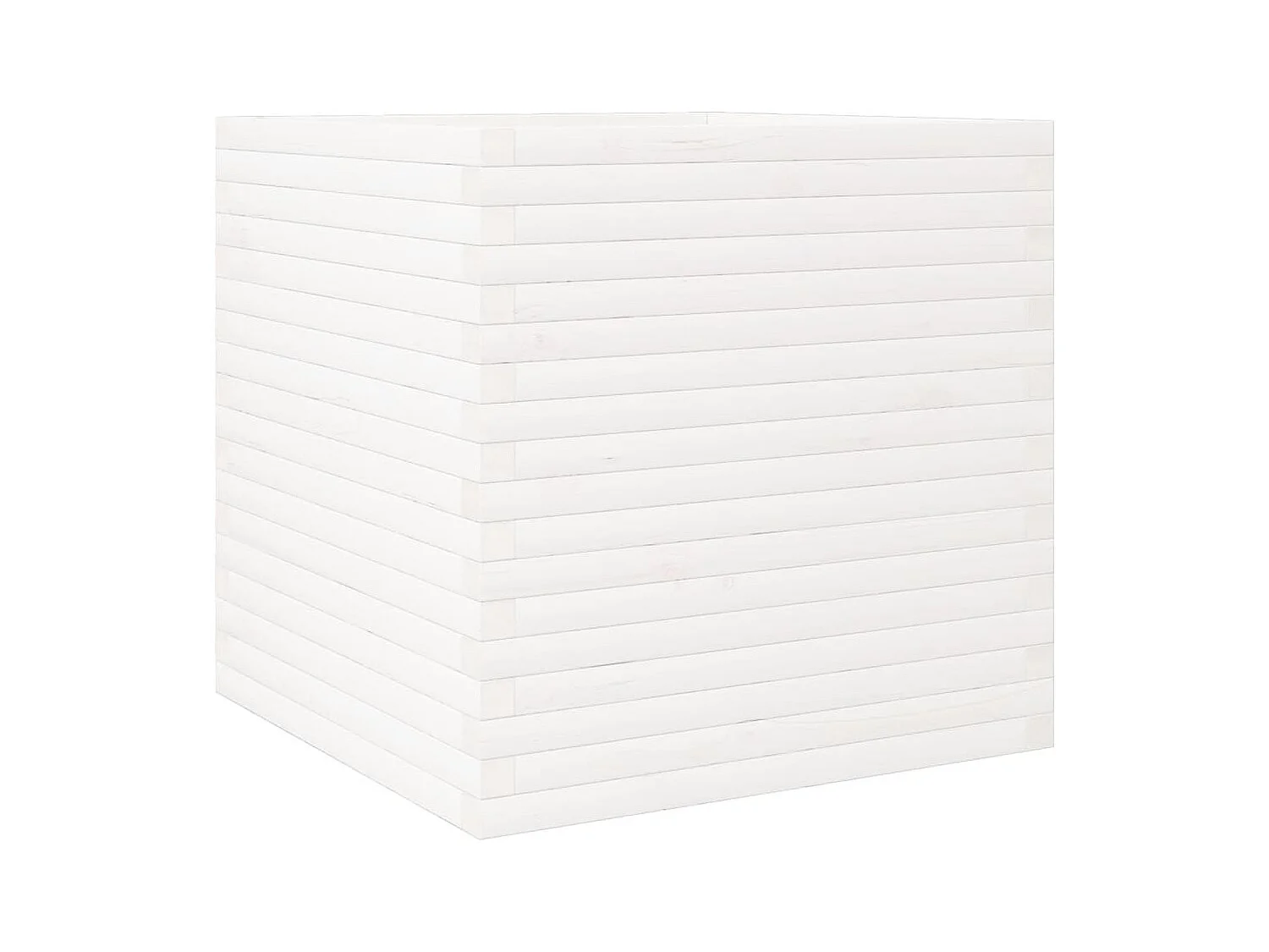 Jardinière blanc 70x70x68,5 cm bois de pin massif