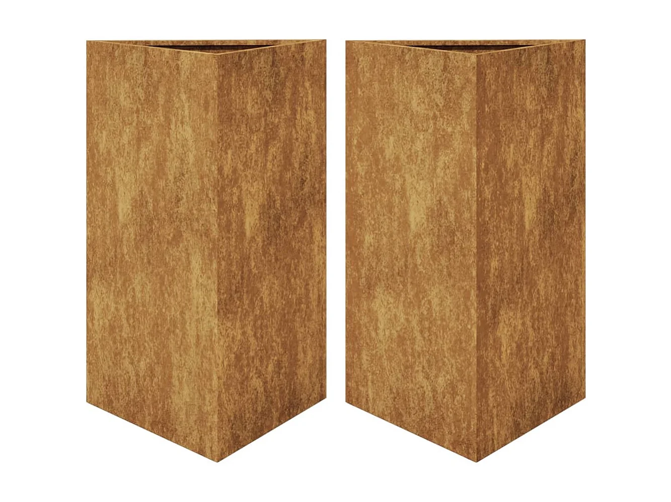 Fioriere 2 pz Triangolari 50x43x75 cm in Acciaio Corten
