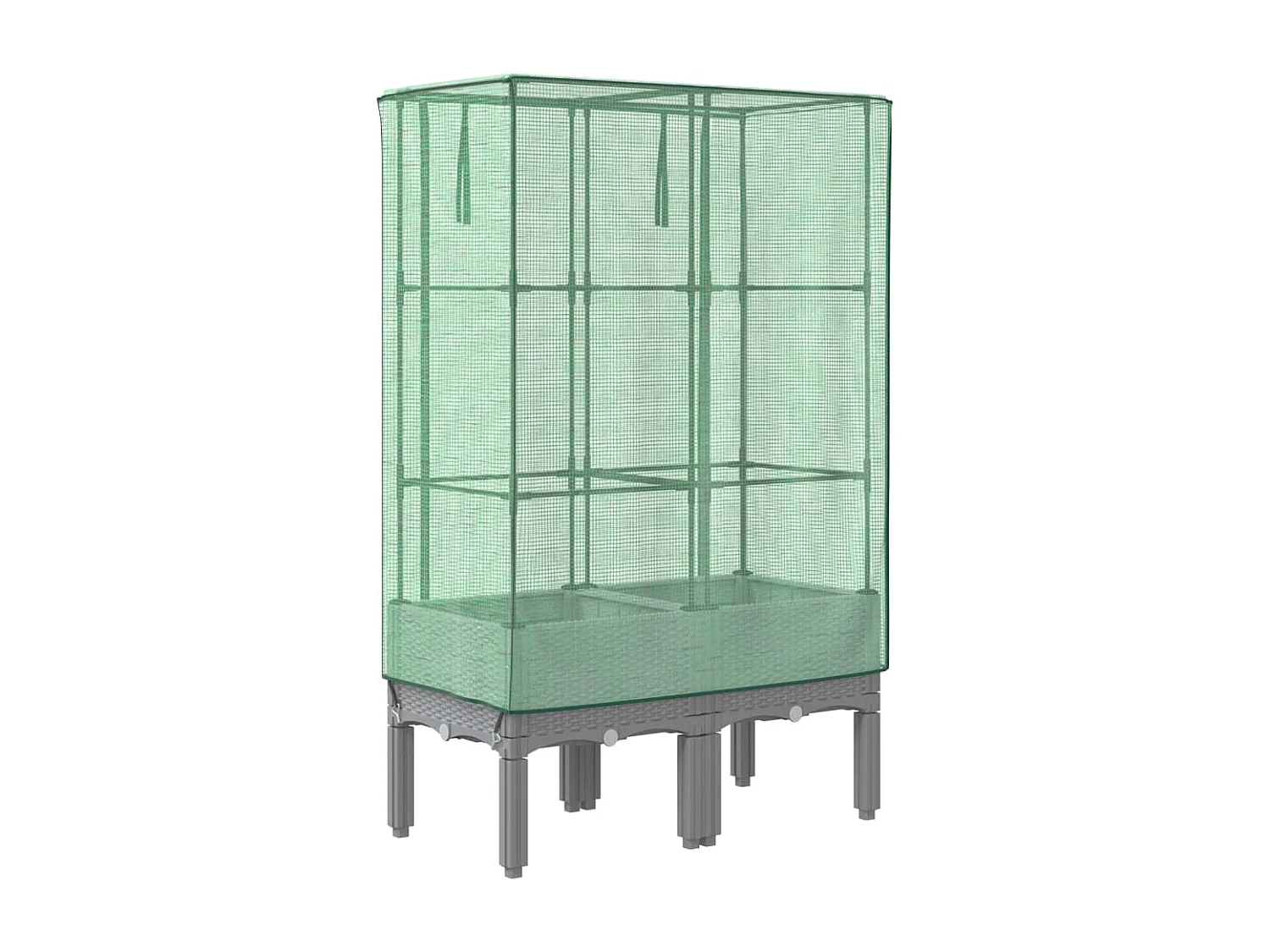 Letto Rialzato con Copertura Serra Effetto Rattan 80x40x140 cm