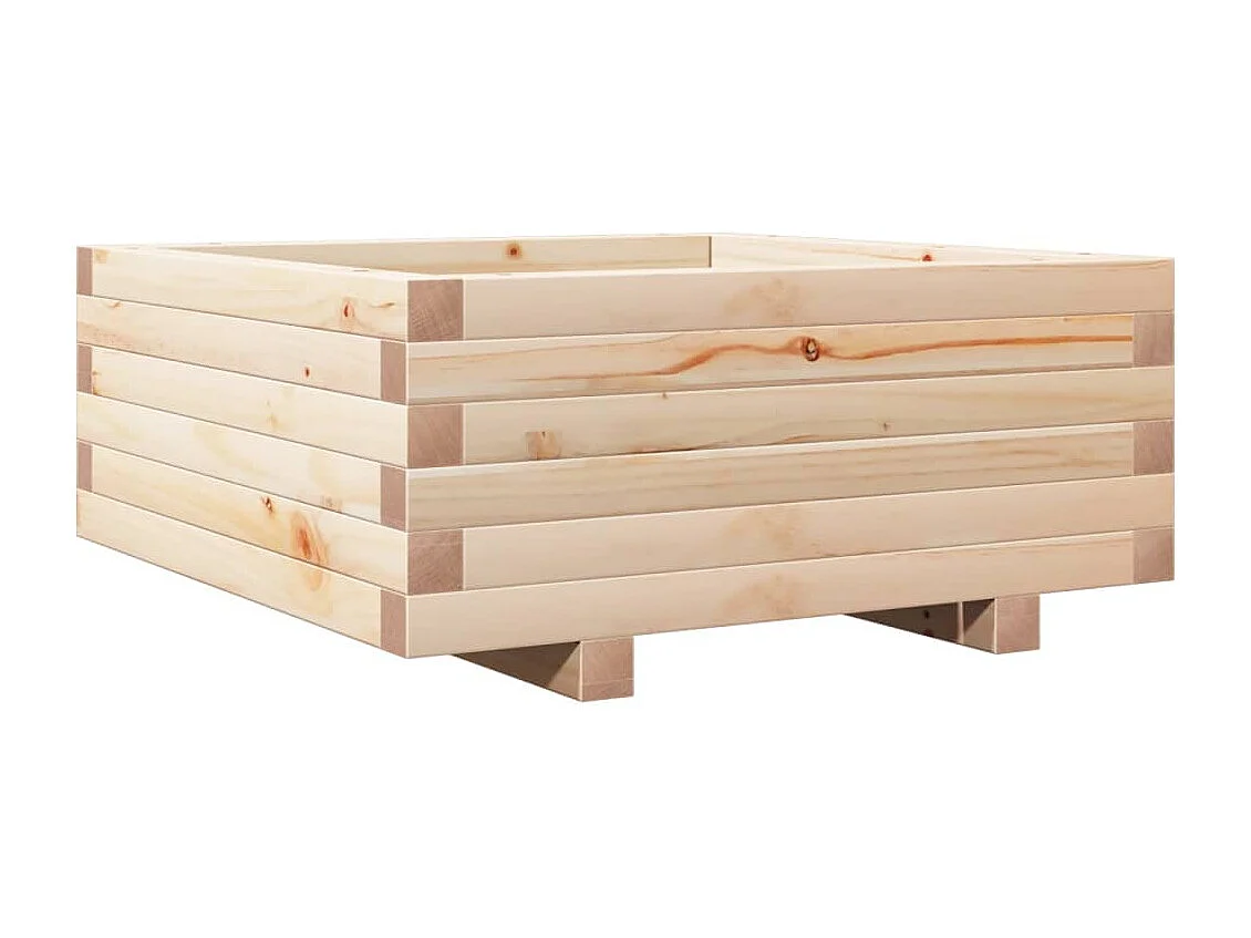 Fioriera da Giardino 60x60x26,5 cm in Legno Massello di Pino