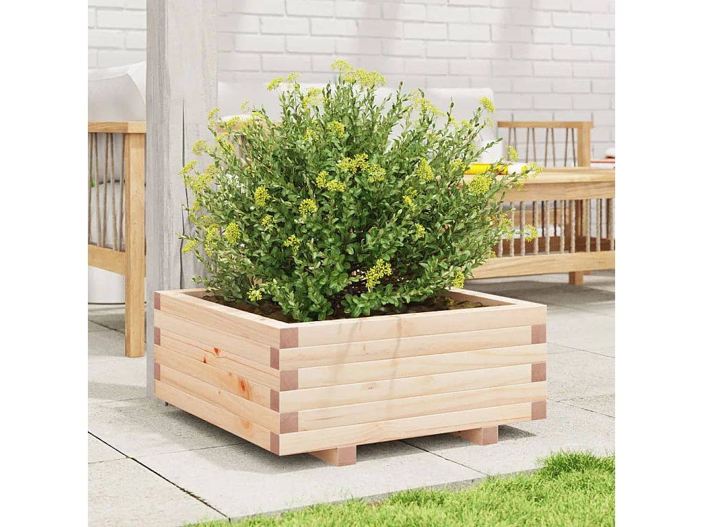 Jardinière 60x60x26,5 cm bois de pin massif