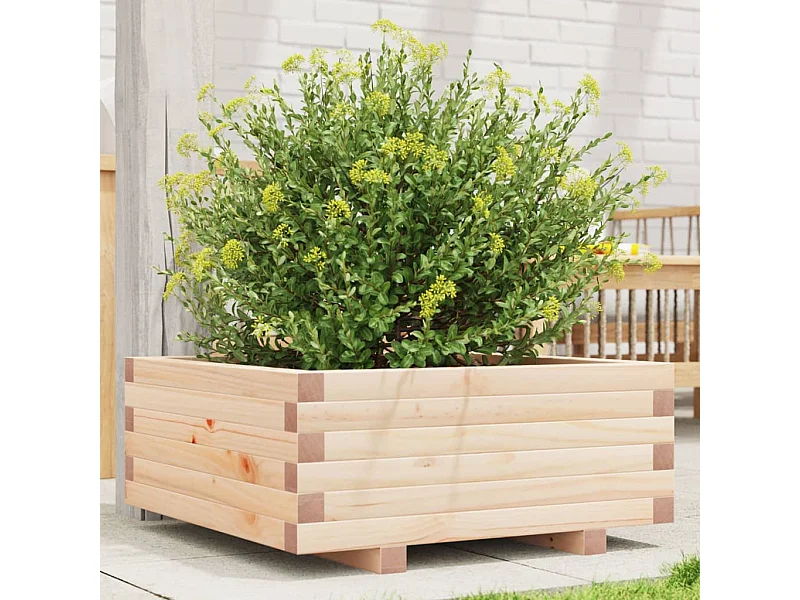 Jardinière 60x60x26,5 cm bois de pin massif