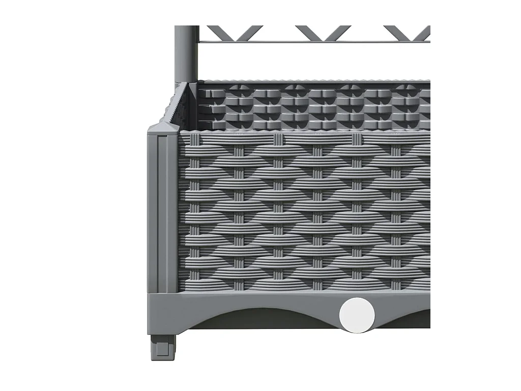 Jardinière avec treillis Gris clair 40x40x121,5 cm PP