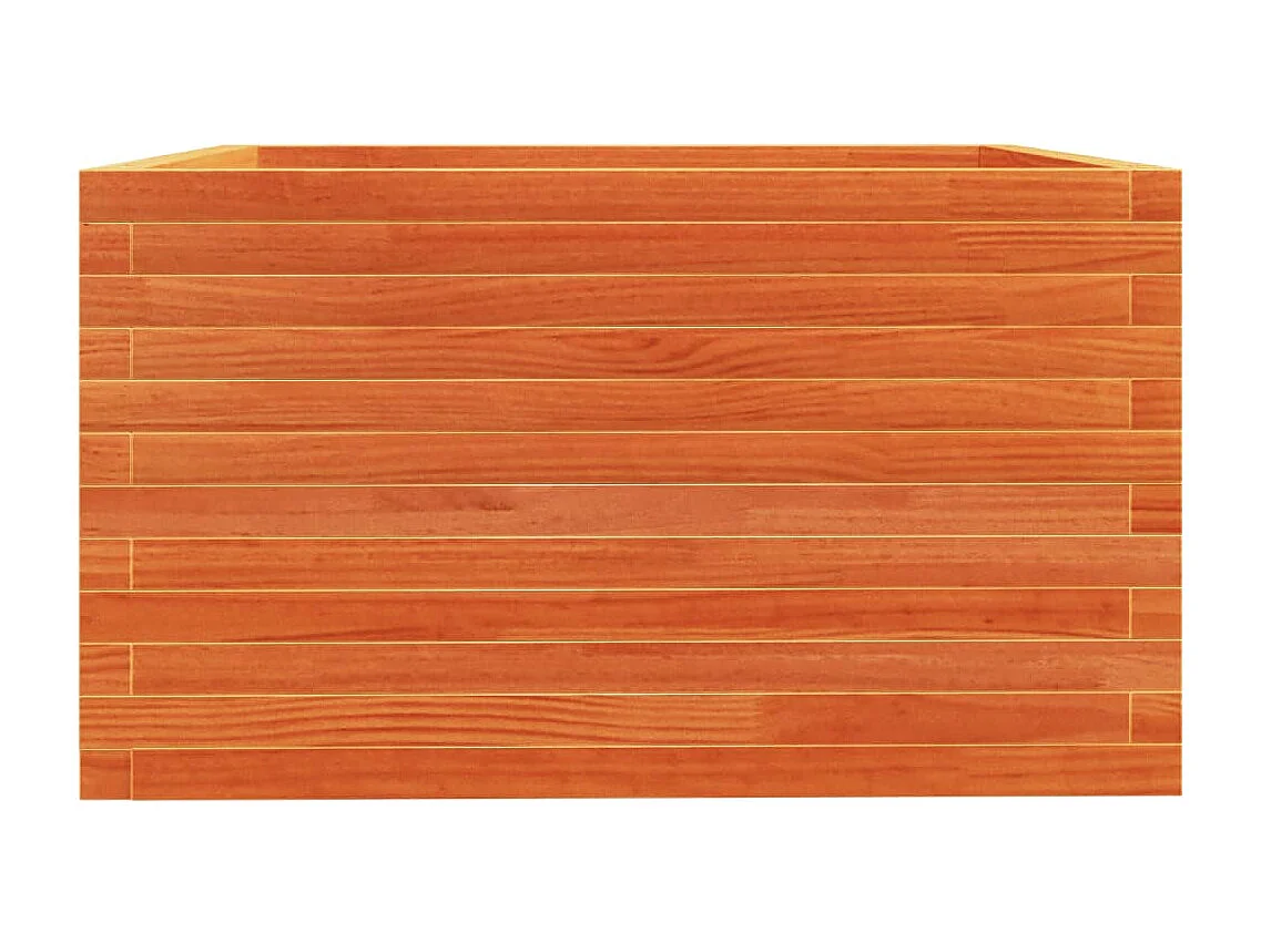 Jardinière cire marron 80x80x49,5 cm bois de pin massif