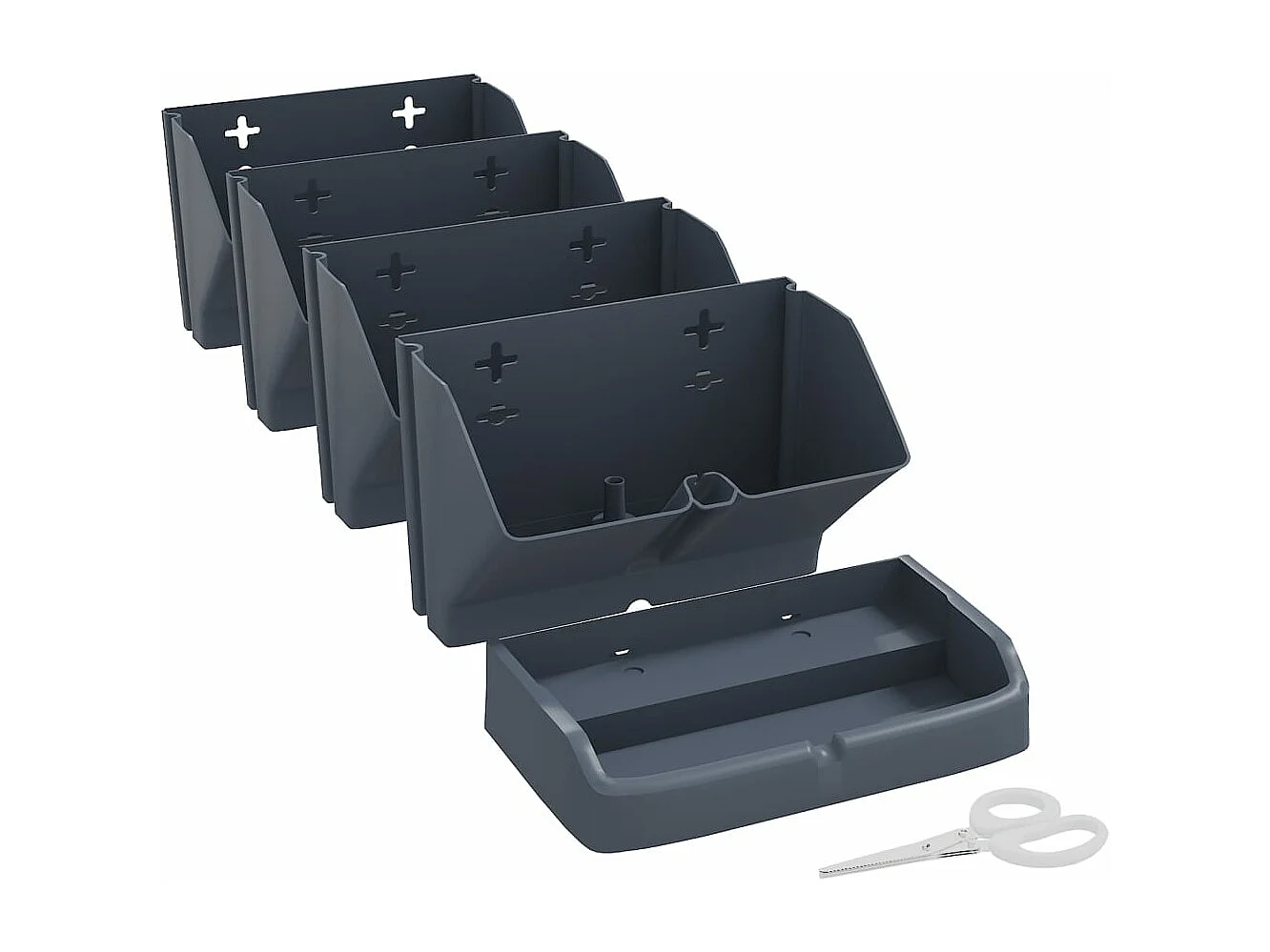 Ensemble de jardinières verticales 4 pcs Anthracite PP