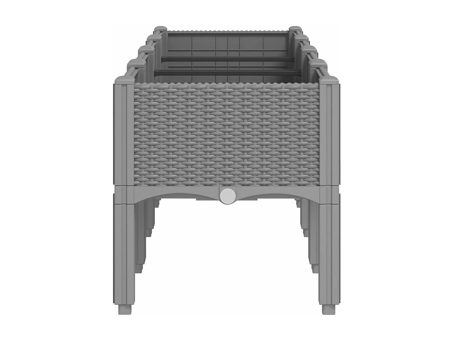 Vaso/floreira de jardim c/ pernas 160x40x42cm PP cinzento-claro