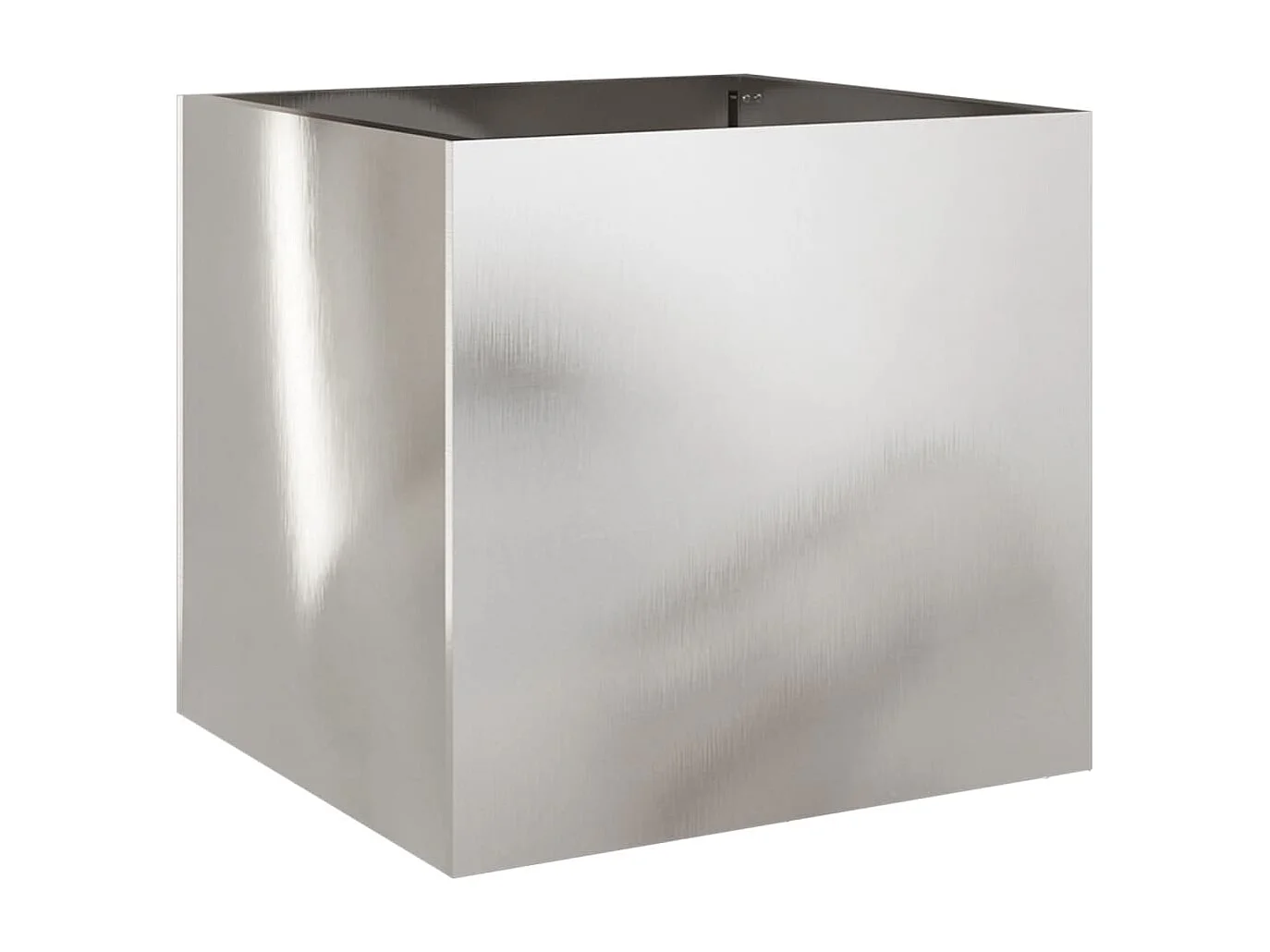 Vaso/floreira 42x40x39 cm aço inoxidável prateado