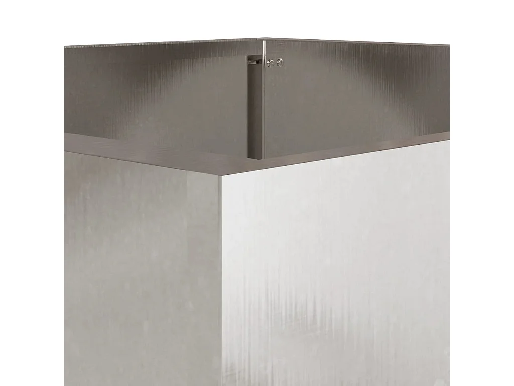 Vaso/floreira 42x40x39 cm aço inoxidável prateado