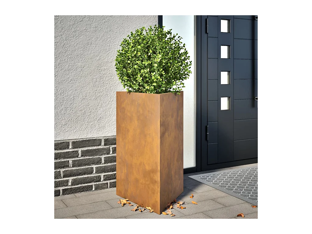 Fioriera da Giardino Triangolare 50x43x75 cm in Acciaio Corten
