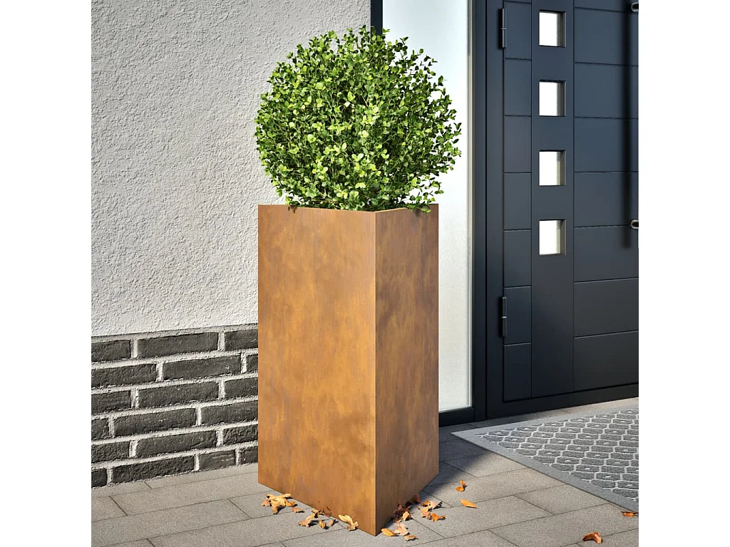 Jardinière triangulaire 50x43x75 cm acier corten