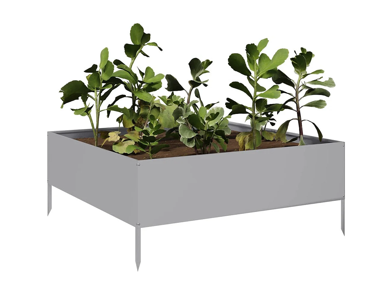 Fioriera Rialzata da Giardino 100x100x25 cm in Acciaio Zincato