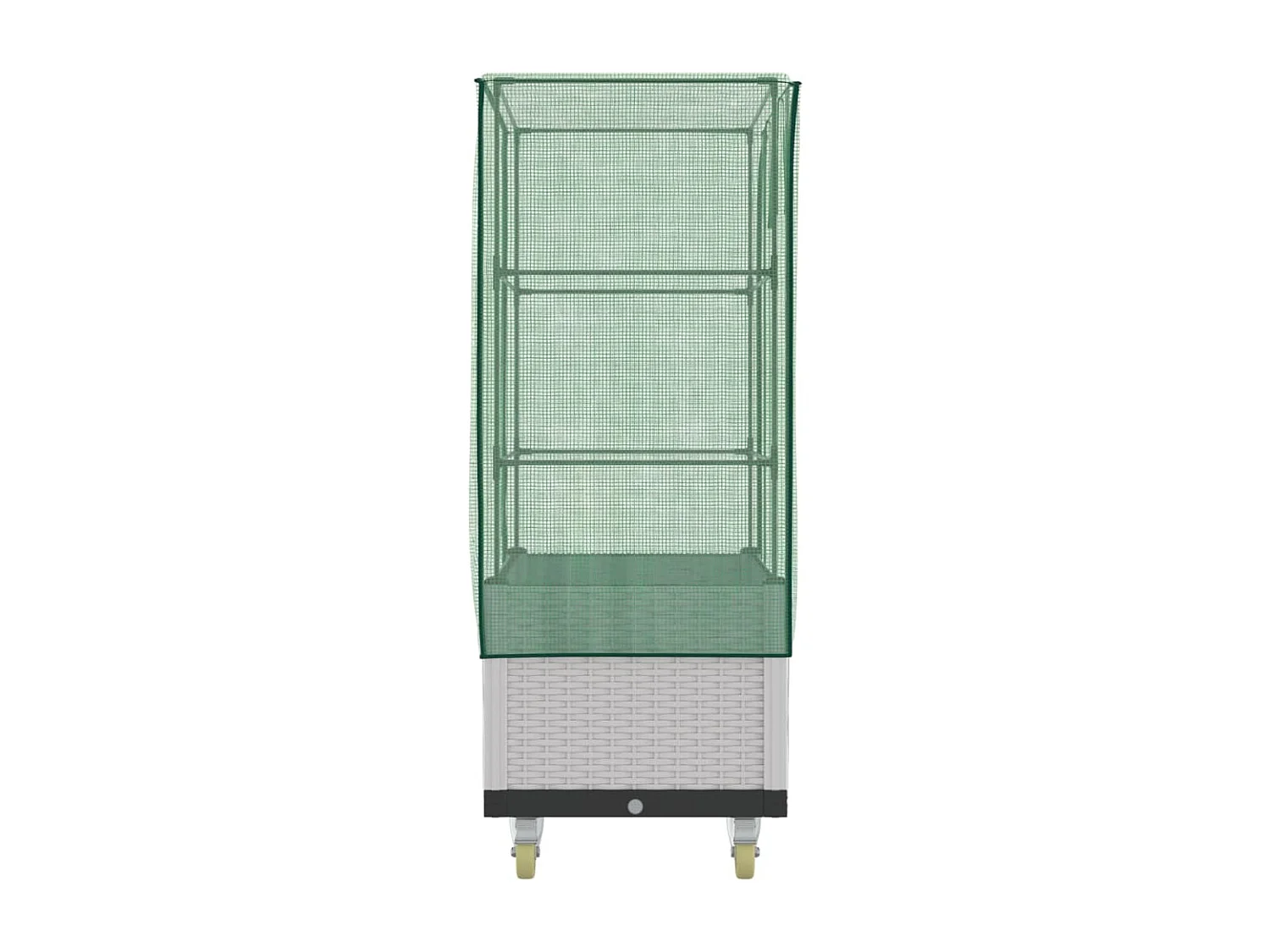 Hochbeet mit Aufsatz und Rollen Rattan-Optik 80x50x182 cm