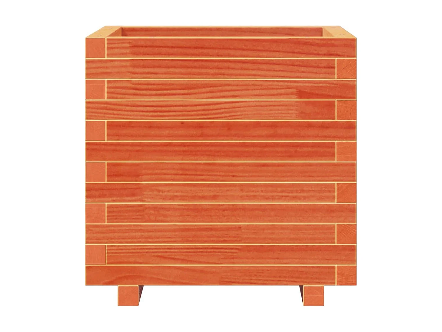 Jardinière cire marron 50x50x49,5 cm bois de pin massif