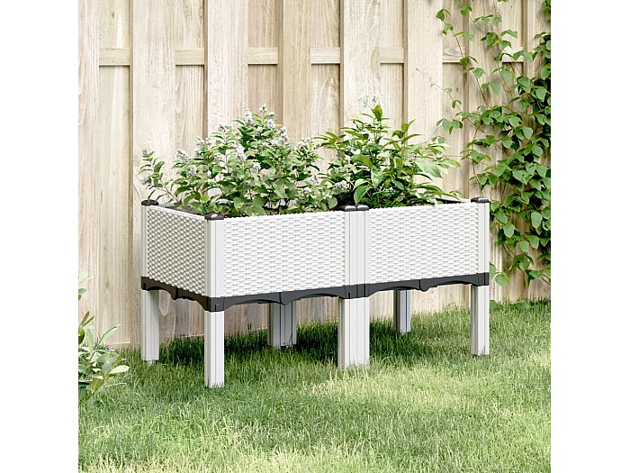 COSTAWAY Fioriera Da Esterno Per Piante Rampicanti Verdure Con Auto Irrigazione E Fori Di Drenaggio, Ideale Per Giardino, Cortile E Balcone (80 X 40 X 122 Cm - Foto 9