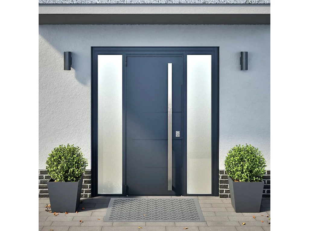 Vaso/floreira de jardim 2 pcs 40x40x40 cm aço antracite