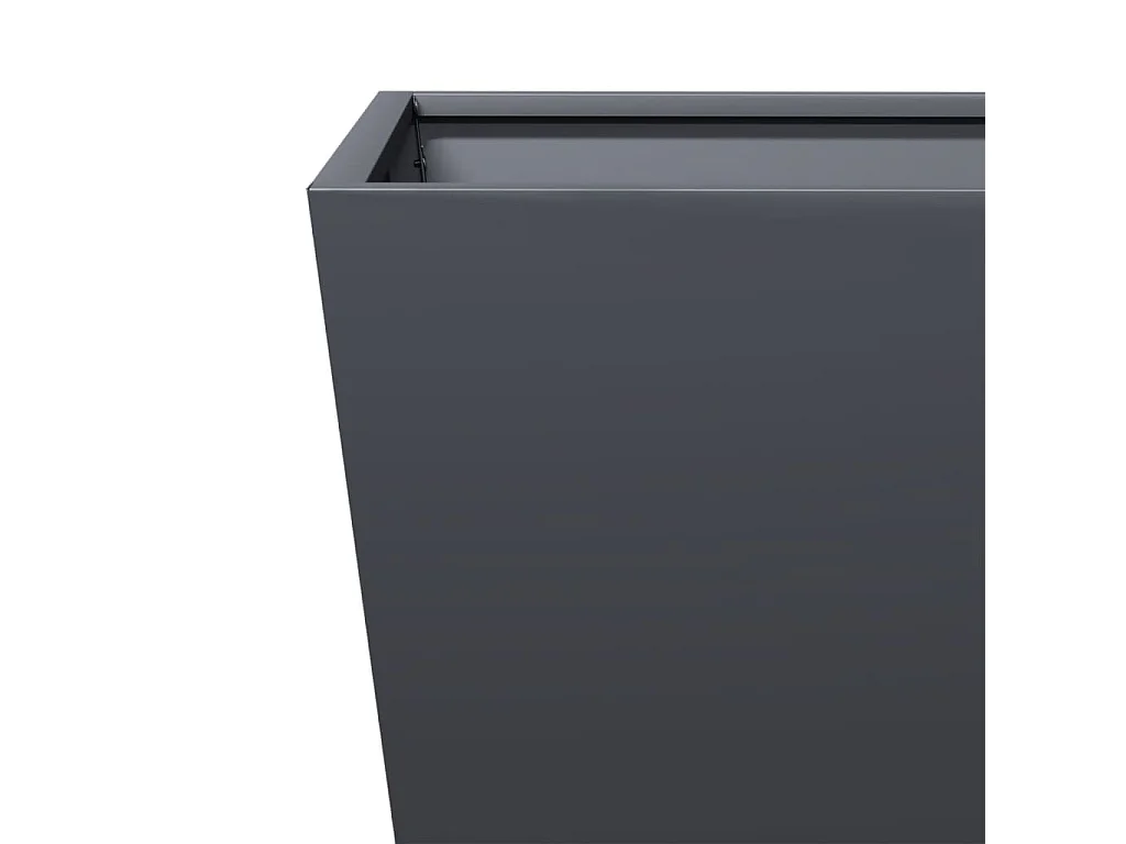 Vaso/floreira de jardim 2 pcs 40x40x40 cm aço antracite