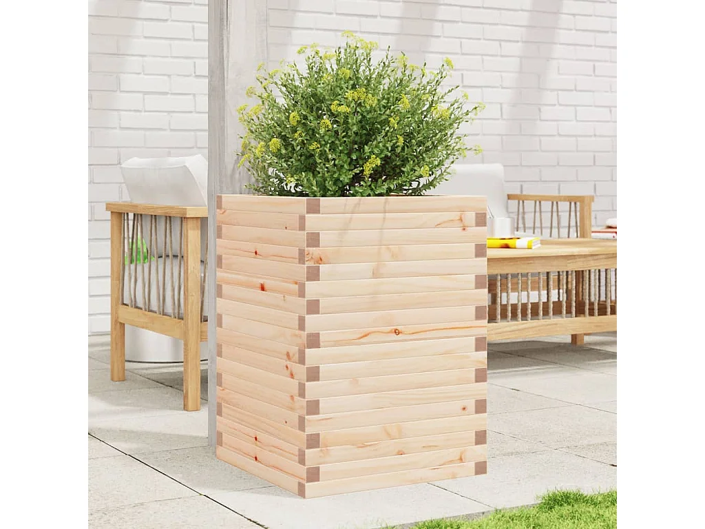 Jardinière 50x50x68,5 cm bois de pin massif