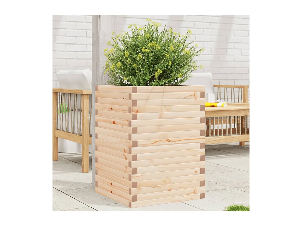 Fioriera da Giardino 50x50x68,5 cm in Legno Massello di Pino