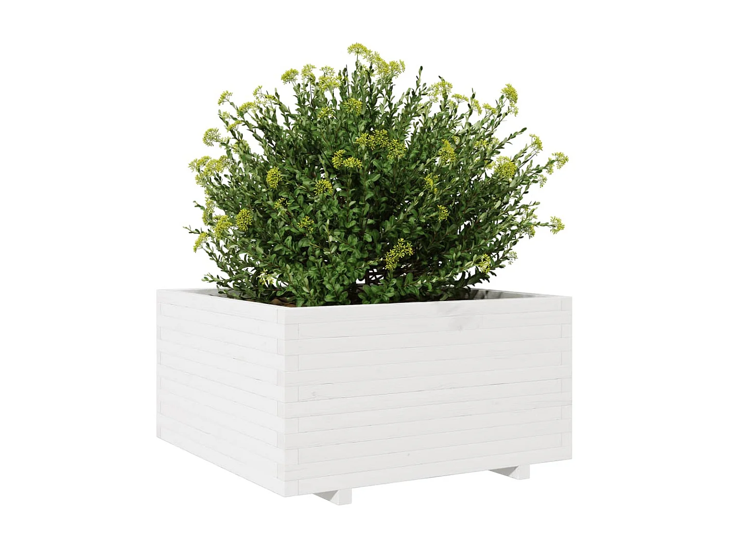 Jardinière blanc 90x90x49,5 cm bois de pin massif