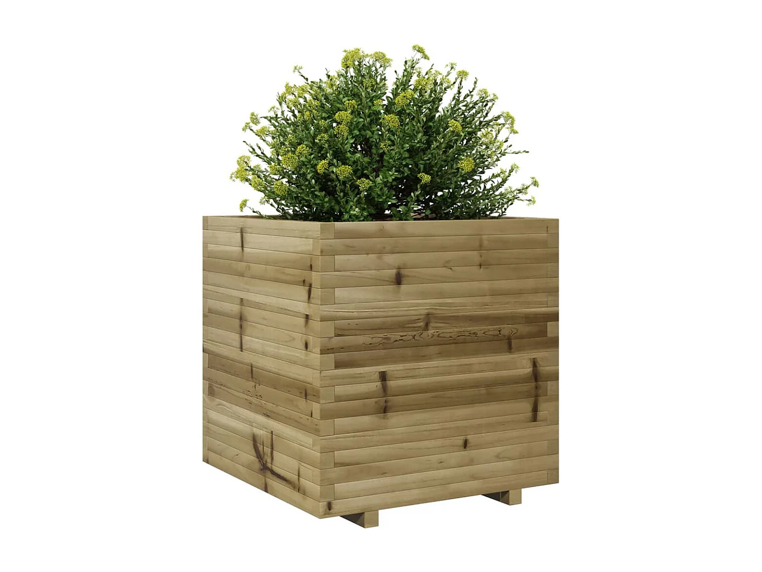 Vaso/floreira de jardim 70x70x72 cm madeira de pinho impregnada