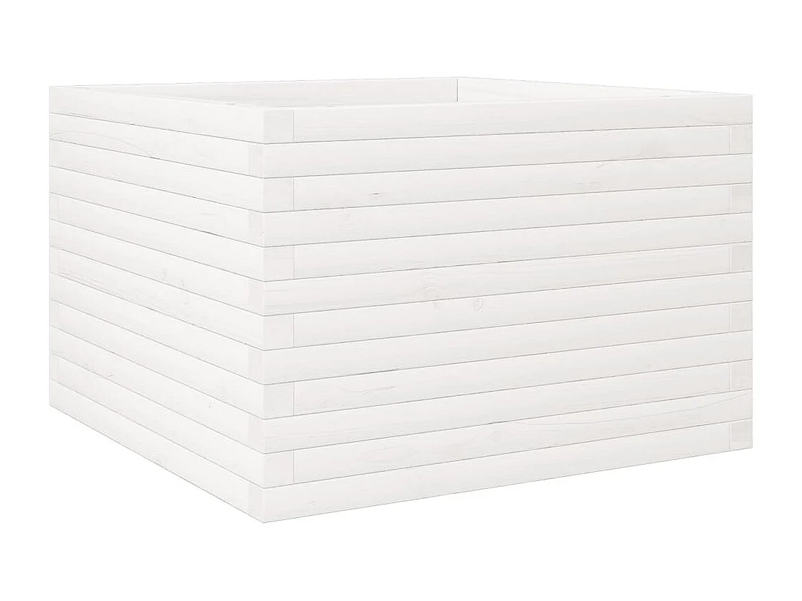 Jardinière blanc 70x70x46 cm bois de pin massif