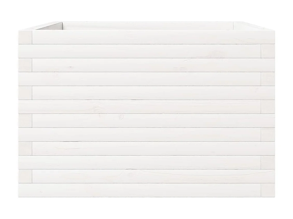 Jardinière blanc 70x70x46 cm bois de pin massif