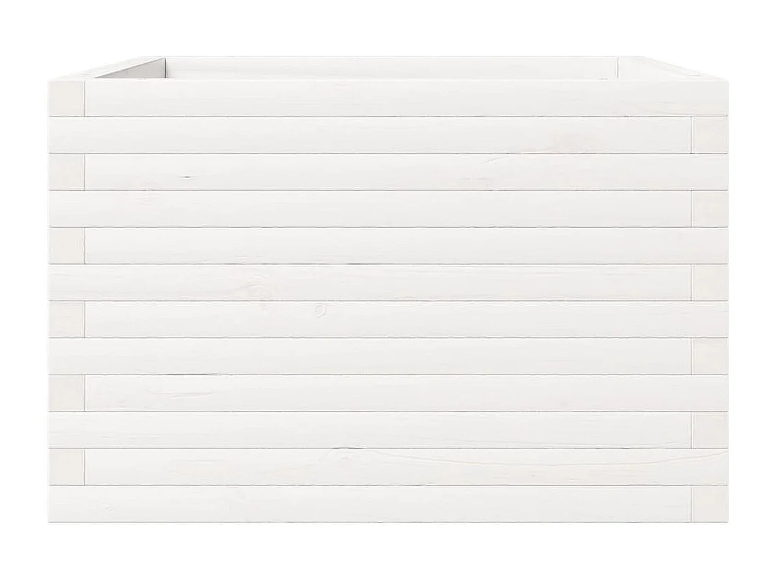 Jardinière blanc 70x70x46 cm bois de pin massif