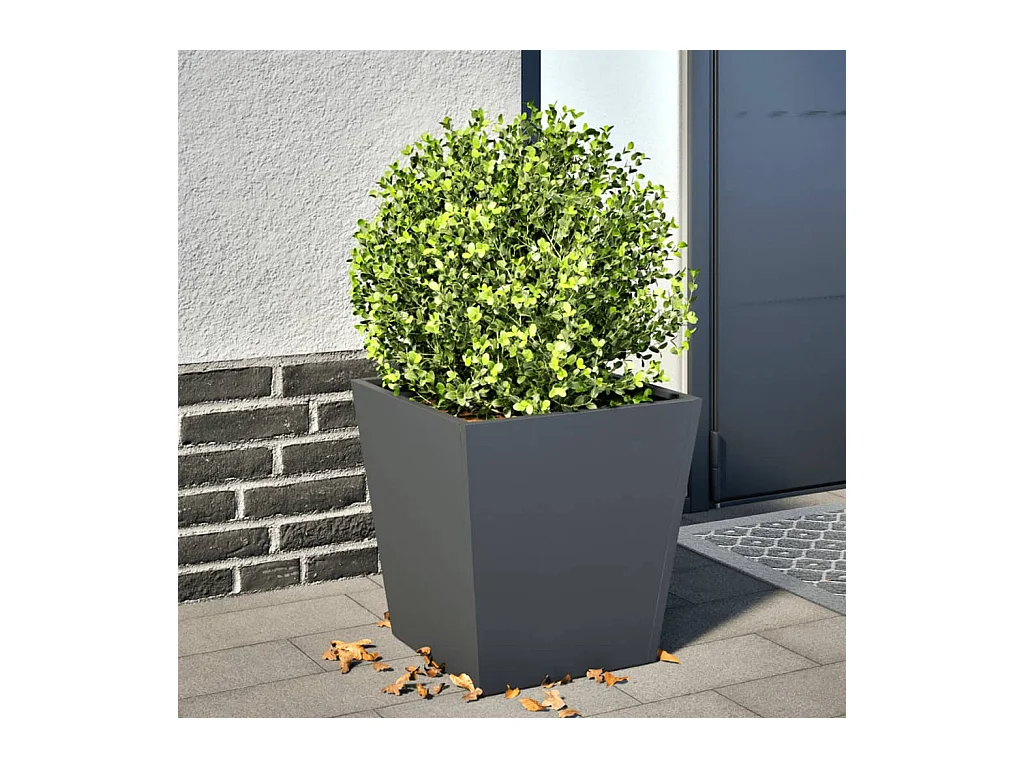 Fioriera da Giardino Antracite 40x40x40 cm in Acciaio