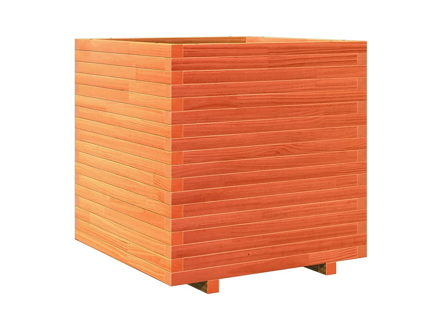 Jardinière cire marron 70x70x72 cm bois de pin massif