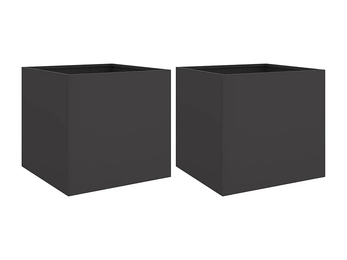 Jardinières 2 pcs noir 49x47x46 cm acier