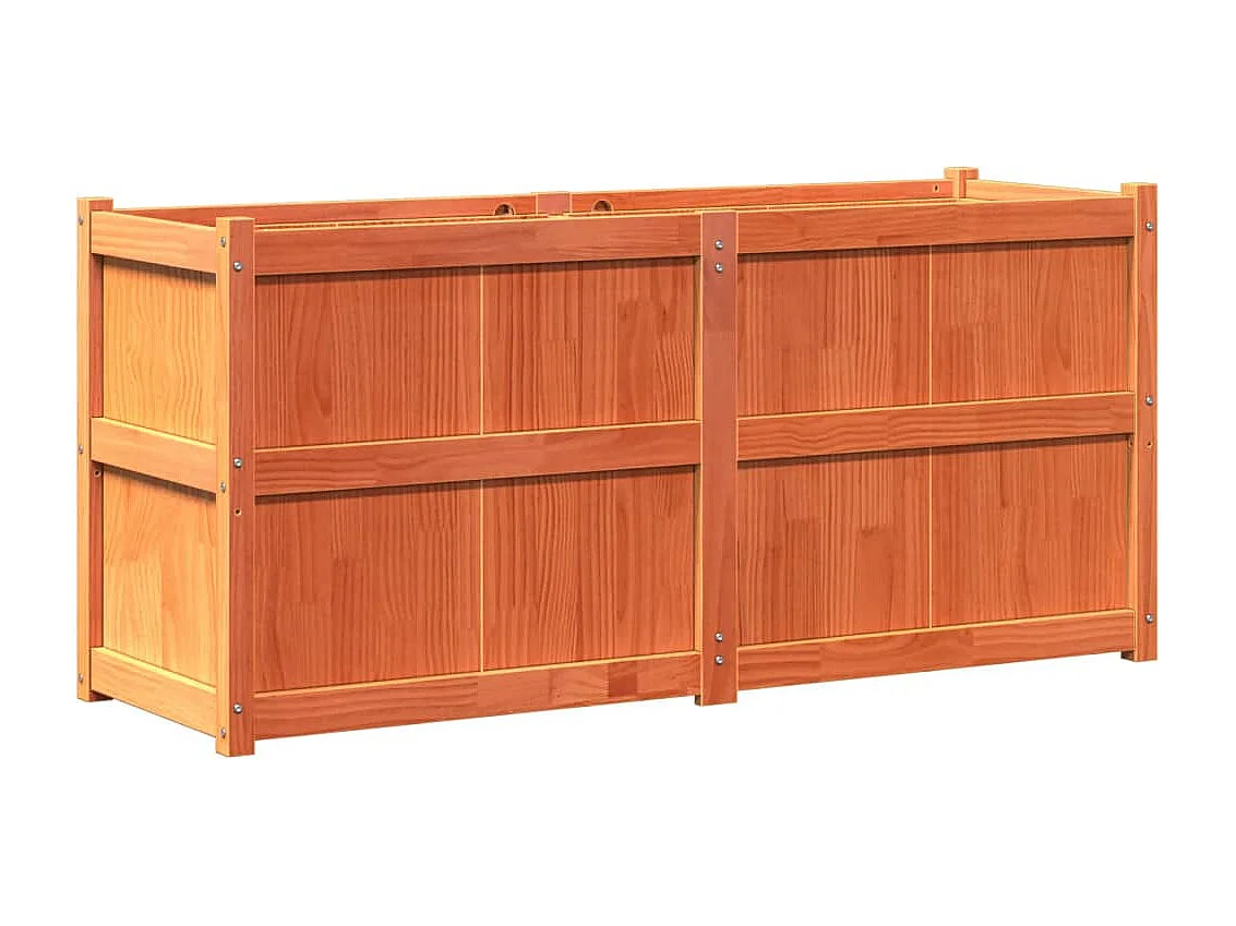 Jardinière cire marron 150x50x70 cm bois de pin massif