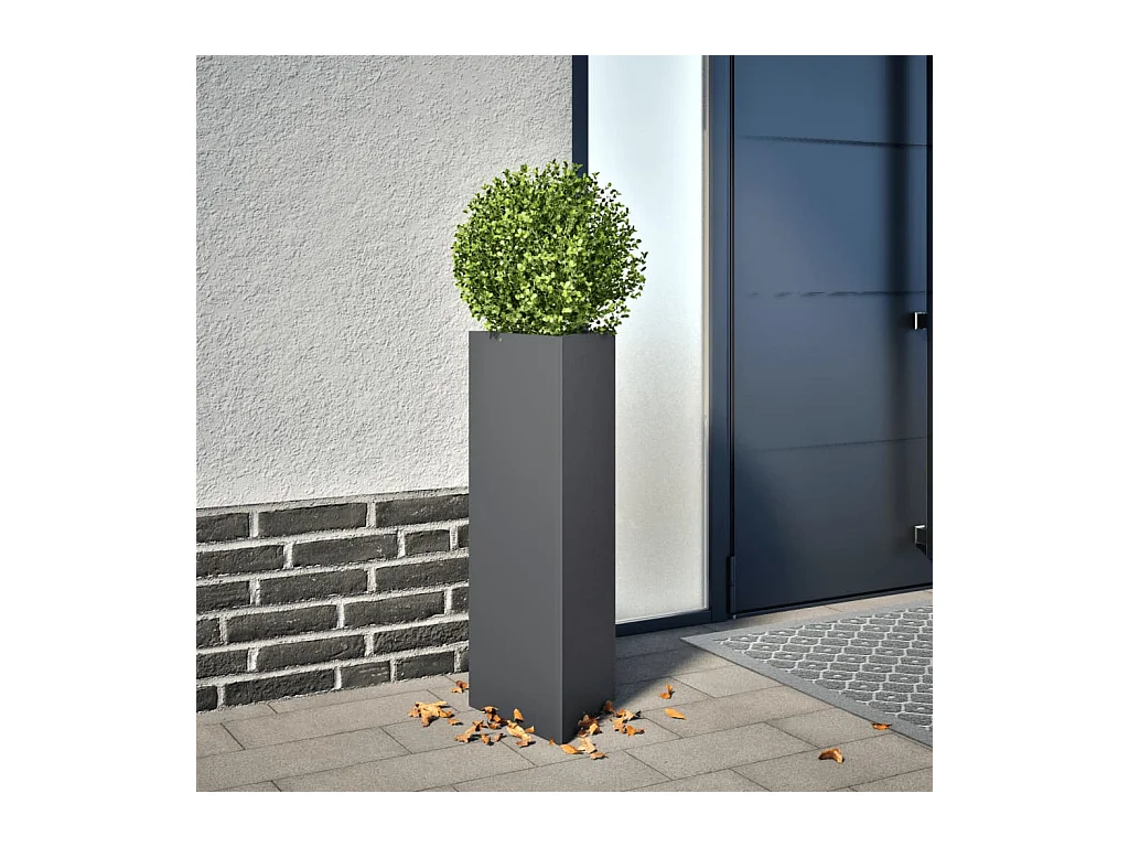 Plantenbak driehoek 30x26x75 cm staal antracietkleurig