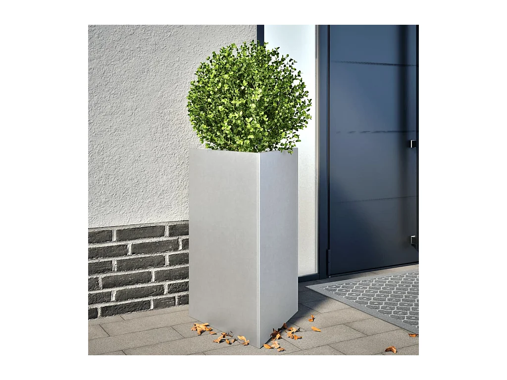 Fioriera da Giardino Triangolare 50x43x75 cm Acciaio Zincato