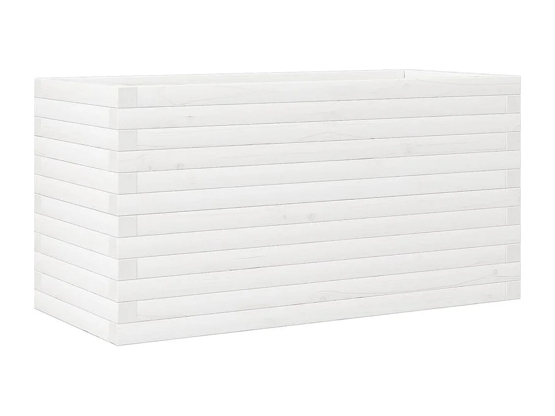 Plantenbak 90x40x46 cm massief grenenhout wit