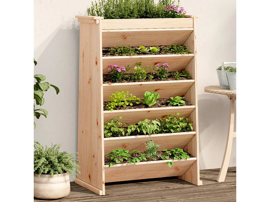 Kruidenbak 6-laags 69x40x101,5 cm massief grenenhout