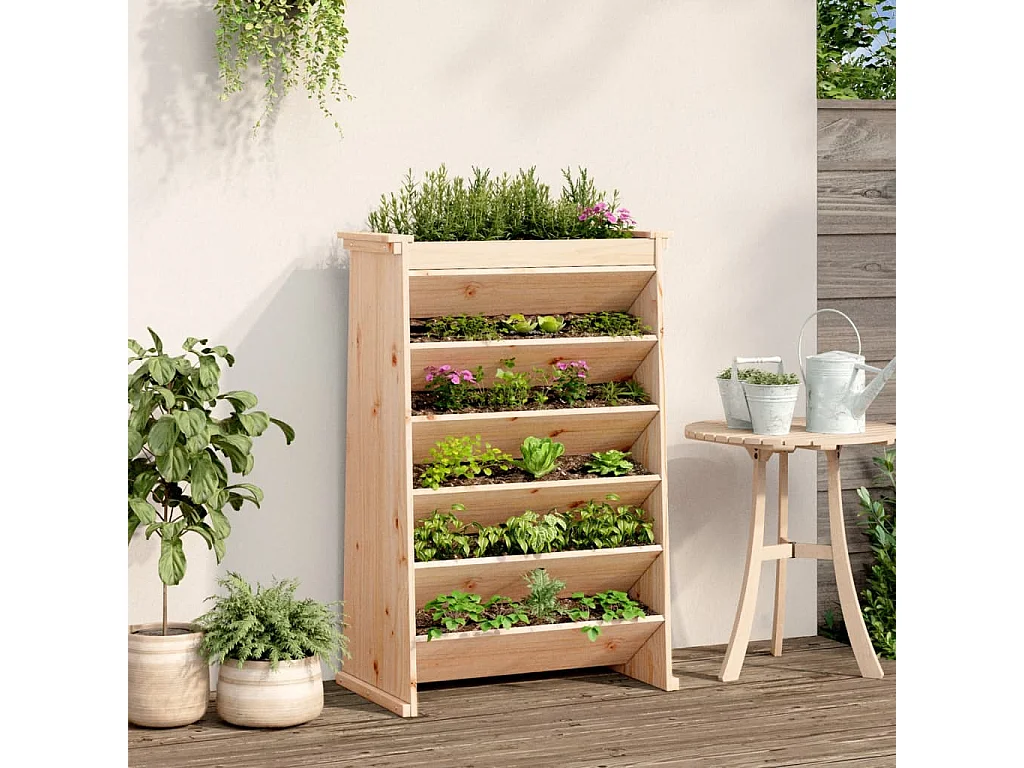 Kruidenbak 6-laags 69x40x101,5 cm massief grenenhout