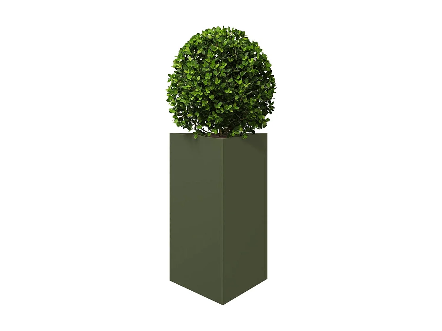 Jardinière vert olive triangulaire 50x43x75 cm acier