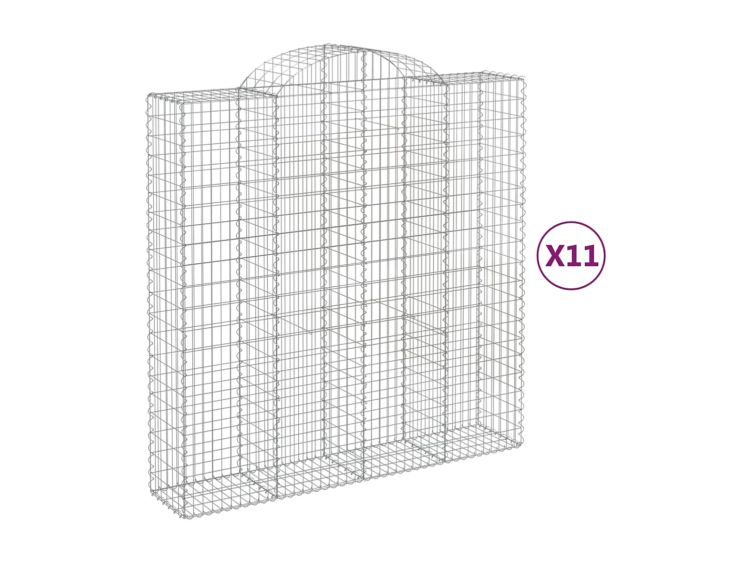 Cestos gabião arqueados 11 pcs 200x50x200/220 ferro galvanizado