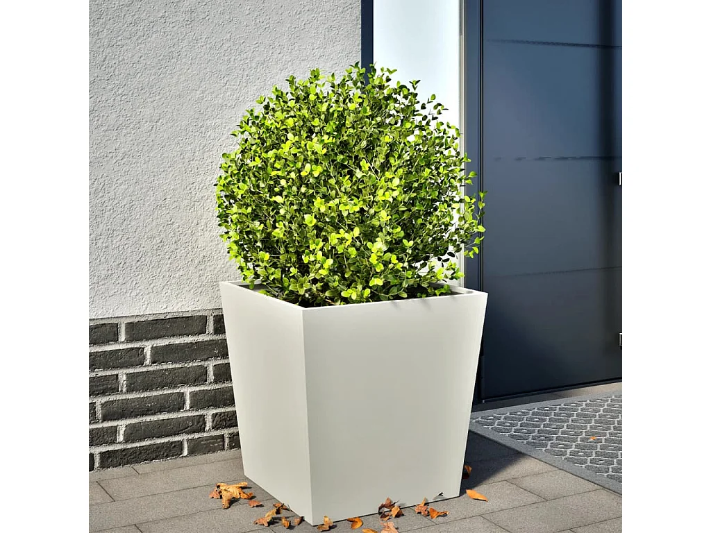 Jardinière blanc 50x50x50 cm acier
