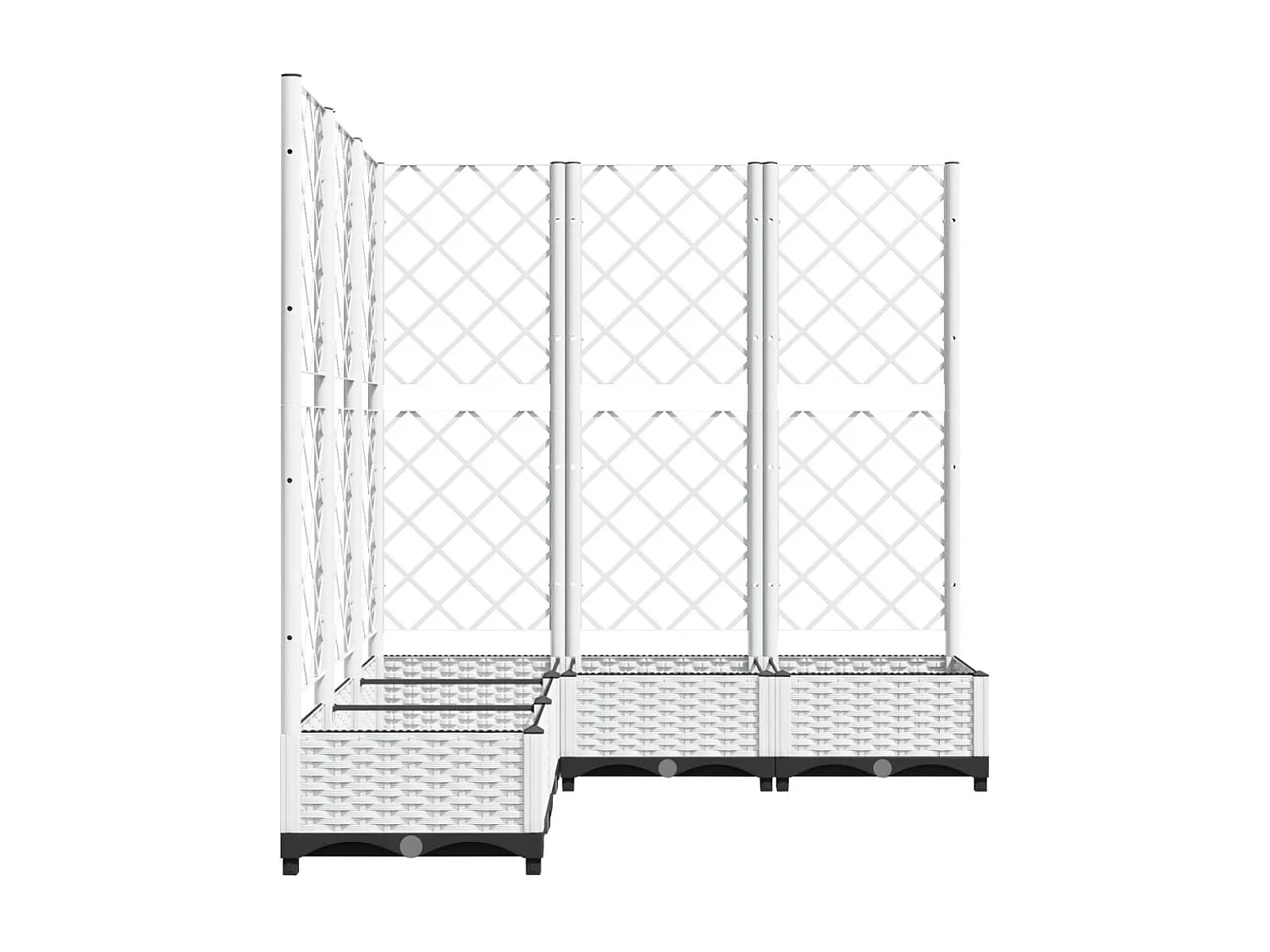 Fioriera da Giardino con Graticcio Bianco 120x120x121,5 cm PP