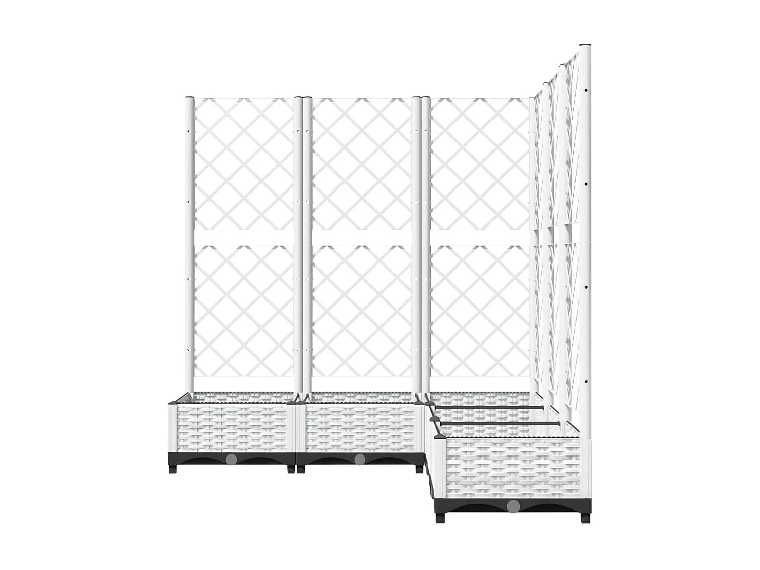 Fioriera da Giardino con Graticcio Bianco 120x120x121,5 cm PP