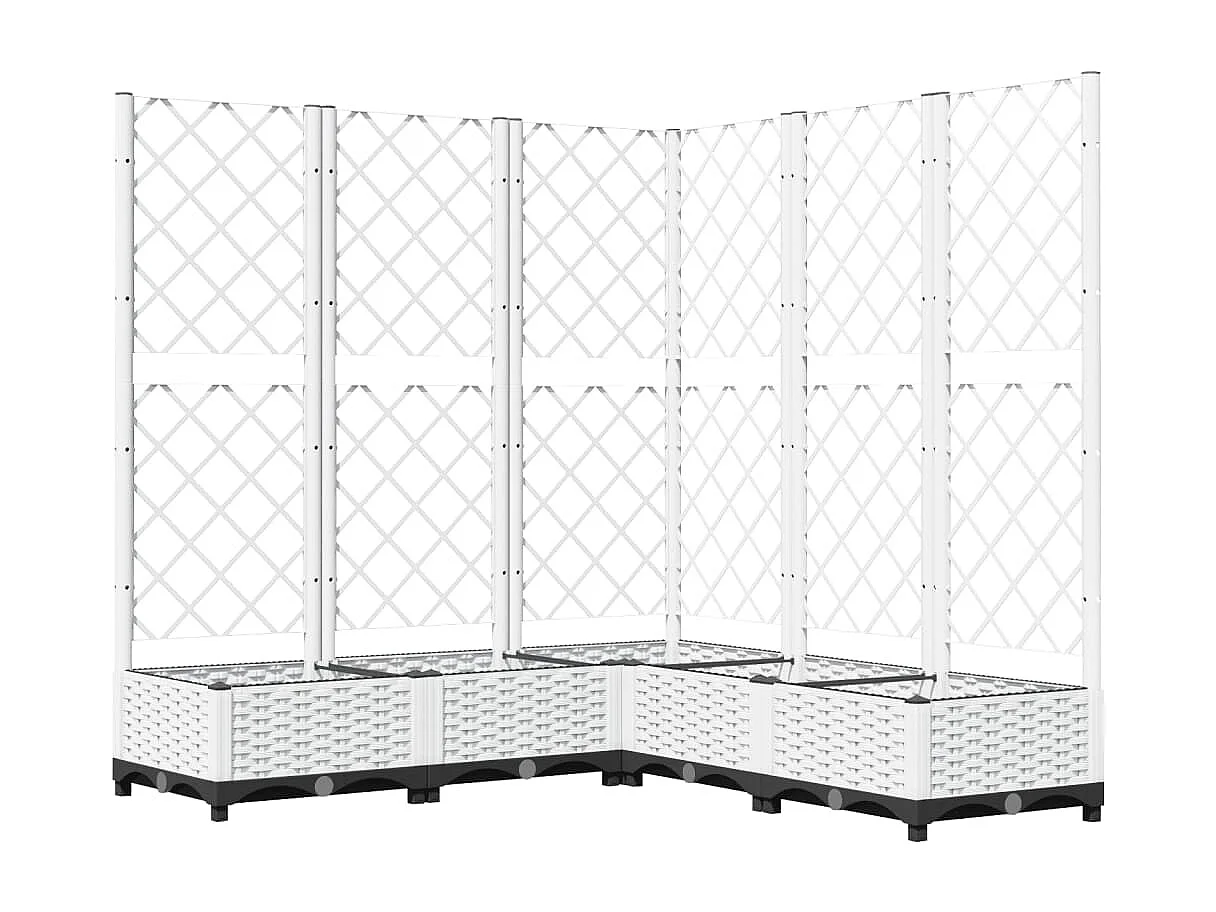 Vaso/floreira jardim c/ treliça 120x120x121,5 cm PP branco