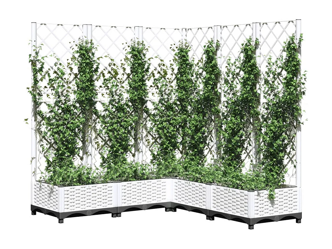 Vaso/floreira jardim c/ treliça 120x120x121,5 cm PP branco