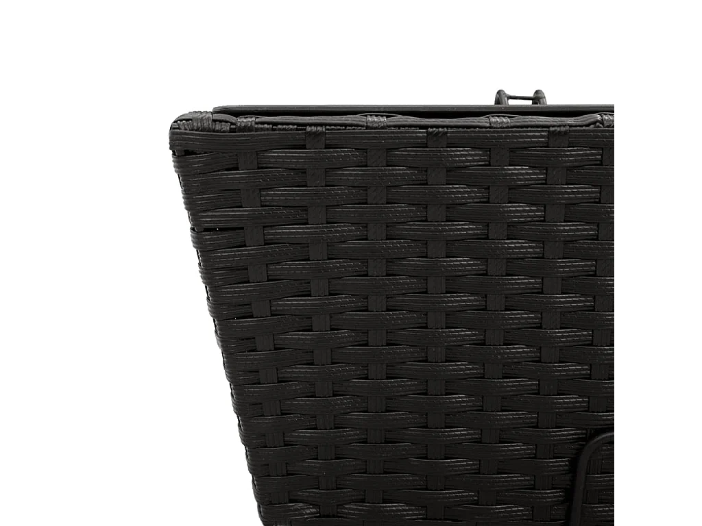 Jardinières avec crochets 2 pcs noir résine tressée