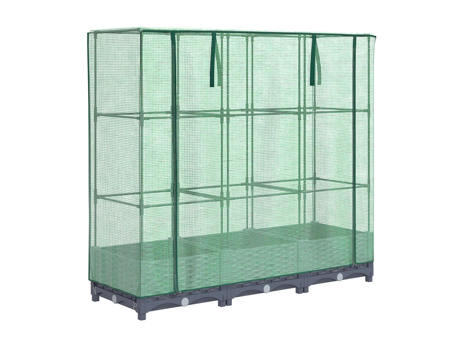 Jardinière surélevée avec housse aspect rotin 120x40x123 cm