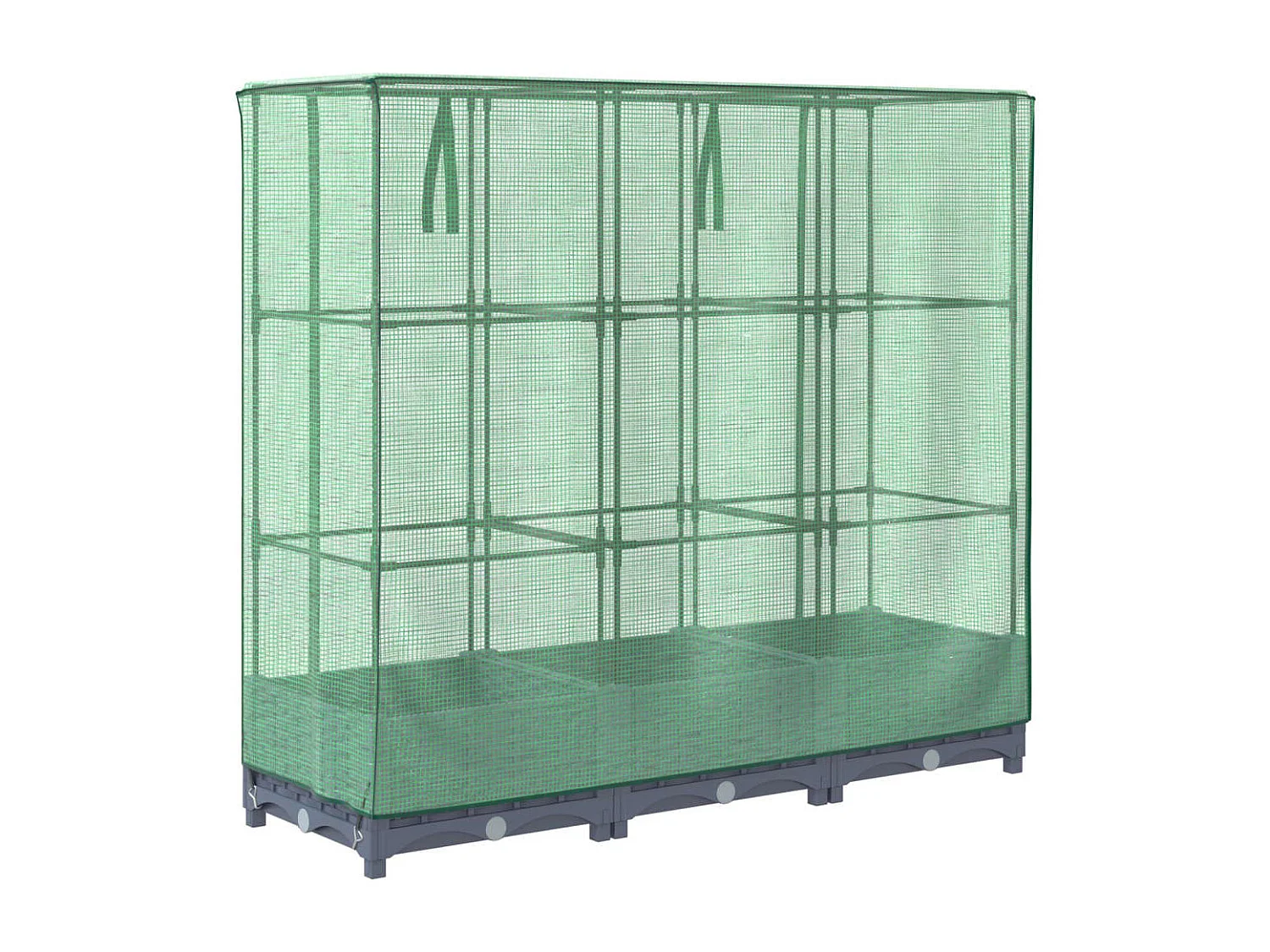 Jardinière surélevée avec housse aspect rotin 120x40x123 cm