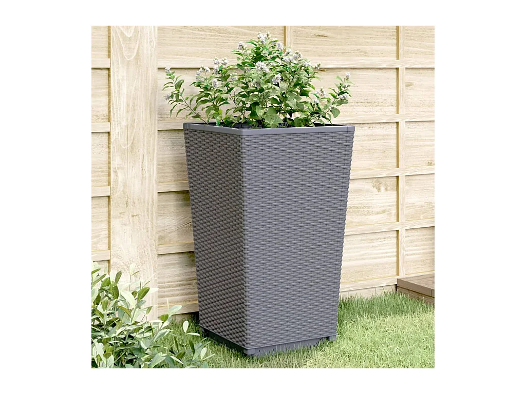 Pflanzkübel 4 Stk. Grau 32,5x32,5x57 cm PP