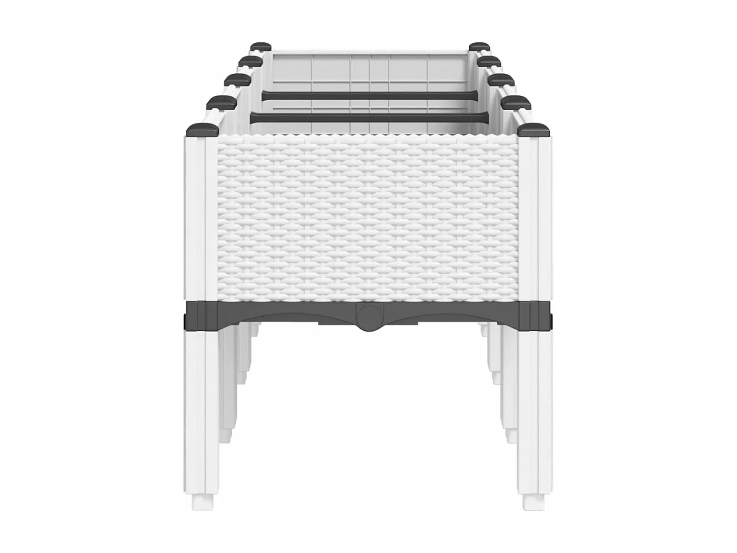 Fioriera da Giardino con Gambe Bianco 160x40x42 cm in PP